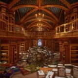 librarian tidy up arcane library